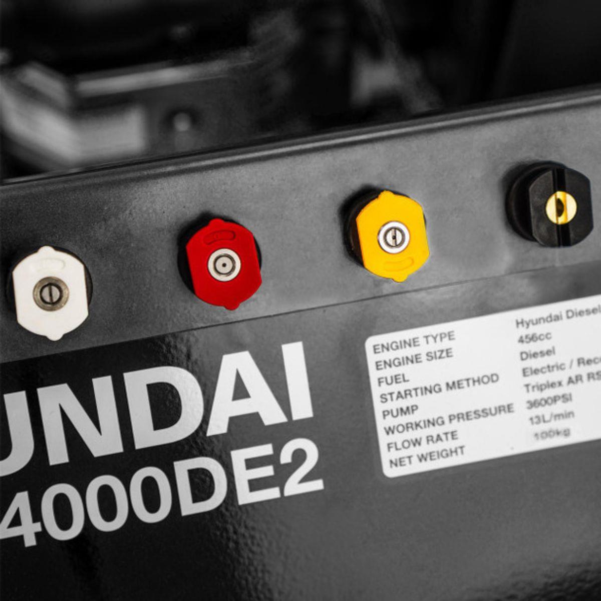 Hyundai HYW4000DE2 4000psi/275 bar Diesel Pressure Washer Annovi Reverberi Triplex Pump 13L/min with 10m Hose