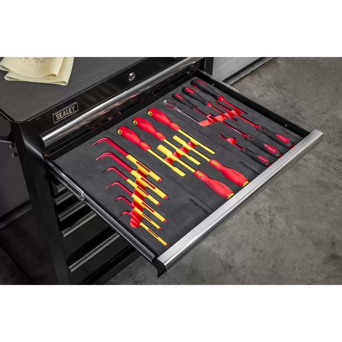 Sealey TBTECOMBO2 63pc Insulated Tool Kit with 7 Drawer Roll cab