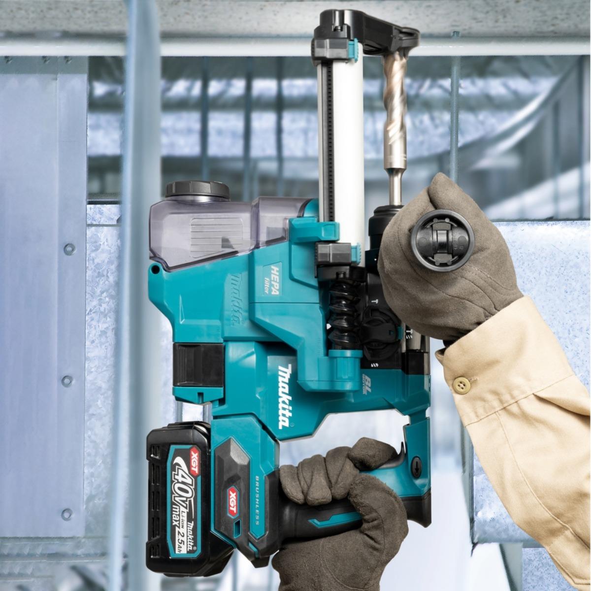 Makita HR010GZ 40V Max XGT Brushless SDS-PLUS Rotary Hammer Drill with 2 x 5.0Ah Battery Charger & Bag