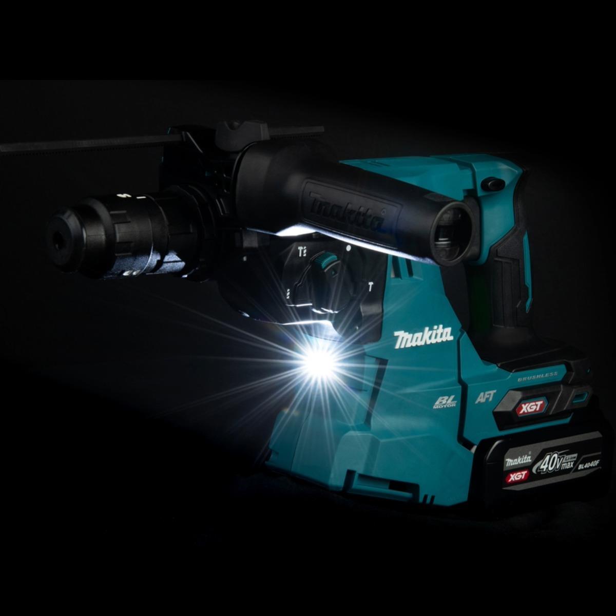 Makita HR012GZ03 40V Max XGT Brushless SDS-Plus Rotary Hammer Drill with 1 x 4.0Ah Battery, Charger Dust Collector & Case