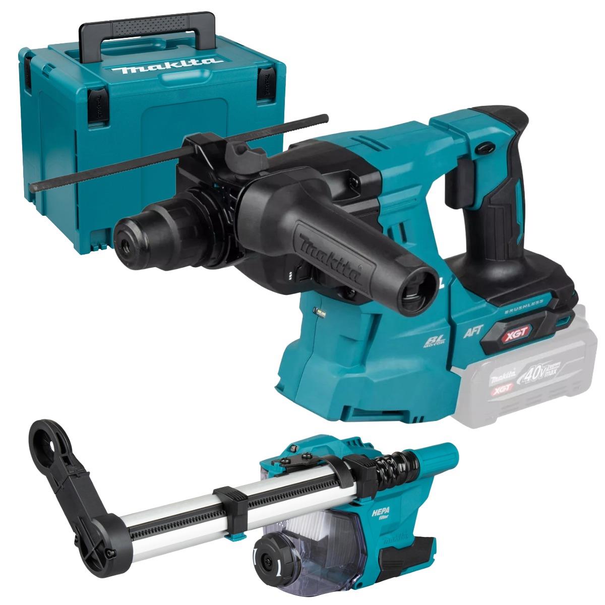 Makita HR011GZ03 40V Max XGT Brushless SDS-Plus Rotary Hammer Drill with 1 x 8.0Ah Battery, Charger, Dust Collector & Case