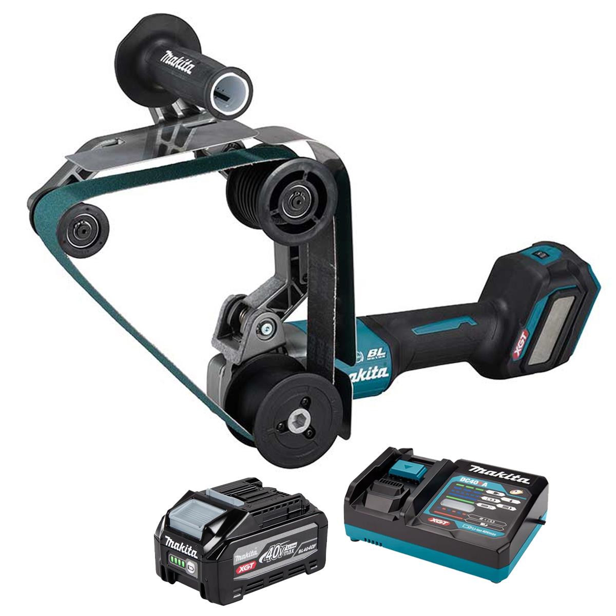 Makita BS002GZ 40V Max XGT Brushless Pipe Belt Sander with 1 x 4.0Ah Battery & Charger