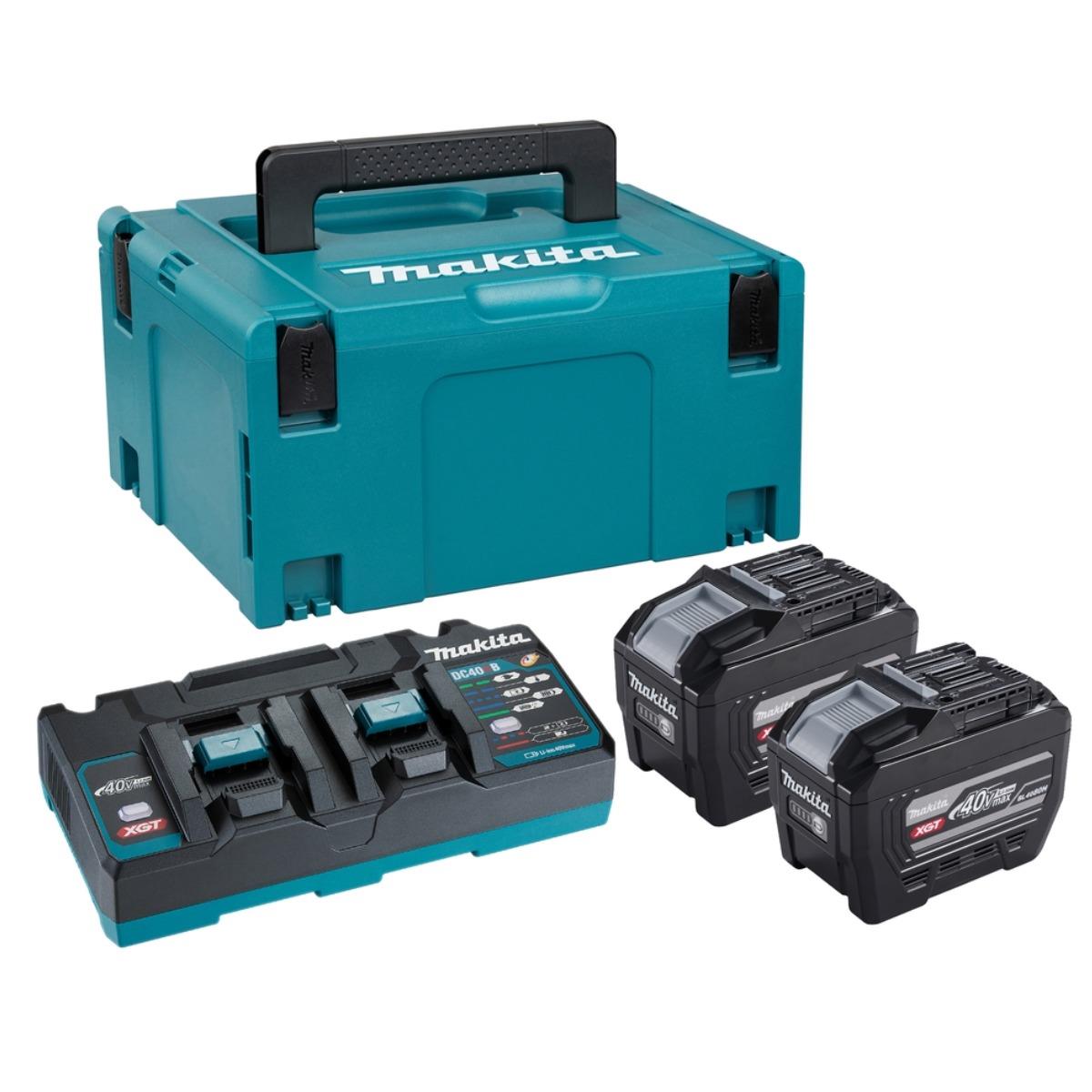 Makita GBAPSKGPE2J 40V Max XGT Power Source Kit 2 x 8.0Ah Batteries, DC40RB Charger 110V & Case