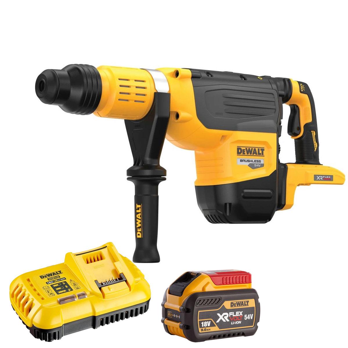 Dewalt DCH775N-XJ 54V XR FlexVolt Brushless SDS-Max Rotary Hammer Drill with 1 x 9.0Ah Battery & Charger
